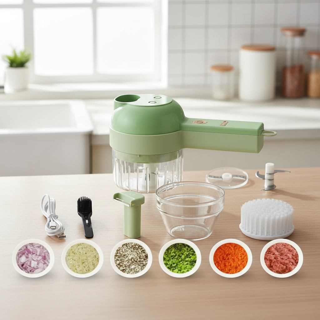 4 in 1 Portable Electric Vegetable Cutter Set